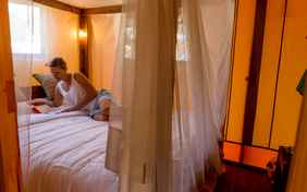 Das Eltern-Schlafzimmer (Glamping-Zelt) - Foto: Bethel Fath